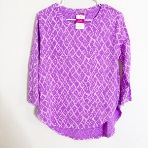 Fresh Produce purple amalfi Catalina cosmos purple Diamond print Long Sleeve Top